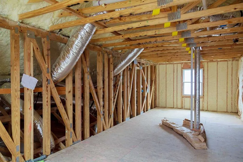 Attic thermal insulation installation